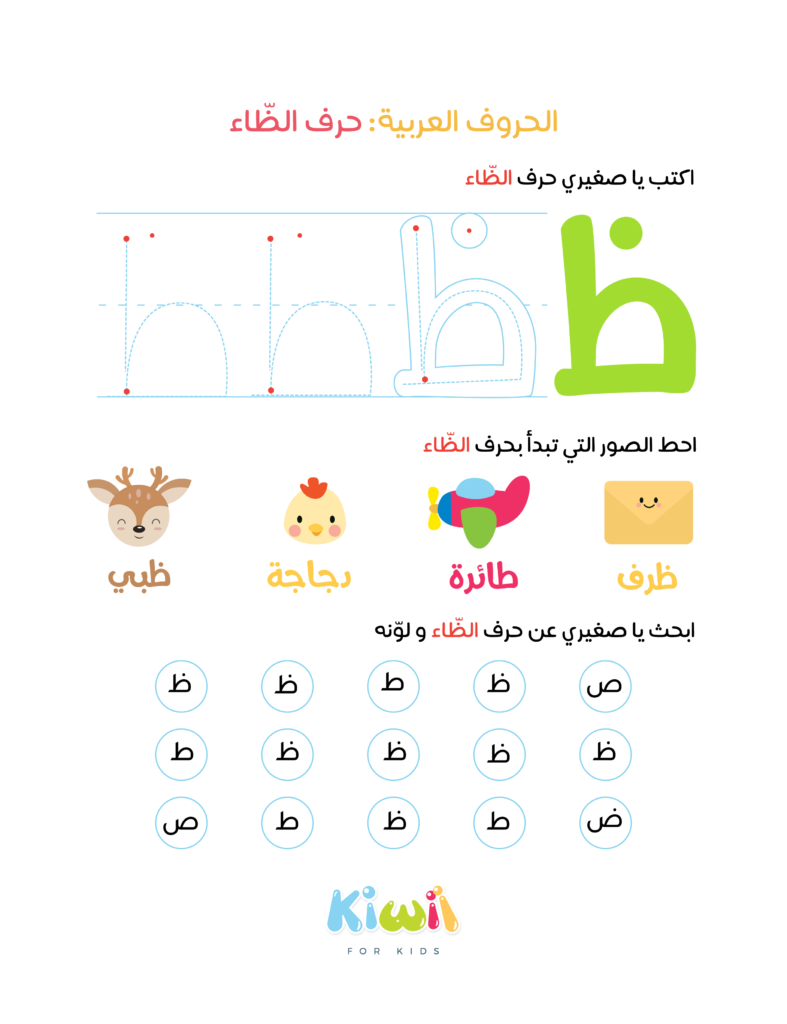 Arabic Alphabet Worksheets - Letter Thaa - Kiwii